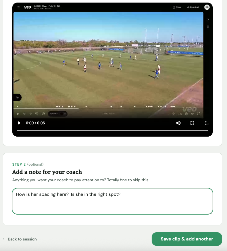 Notes step on clip page